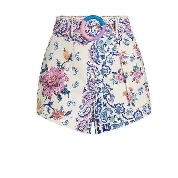 NWT FARM RIO Romantic Bandana Belted Shorts Size XL - Picture 6 of 7